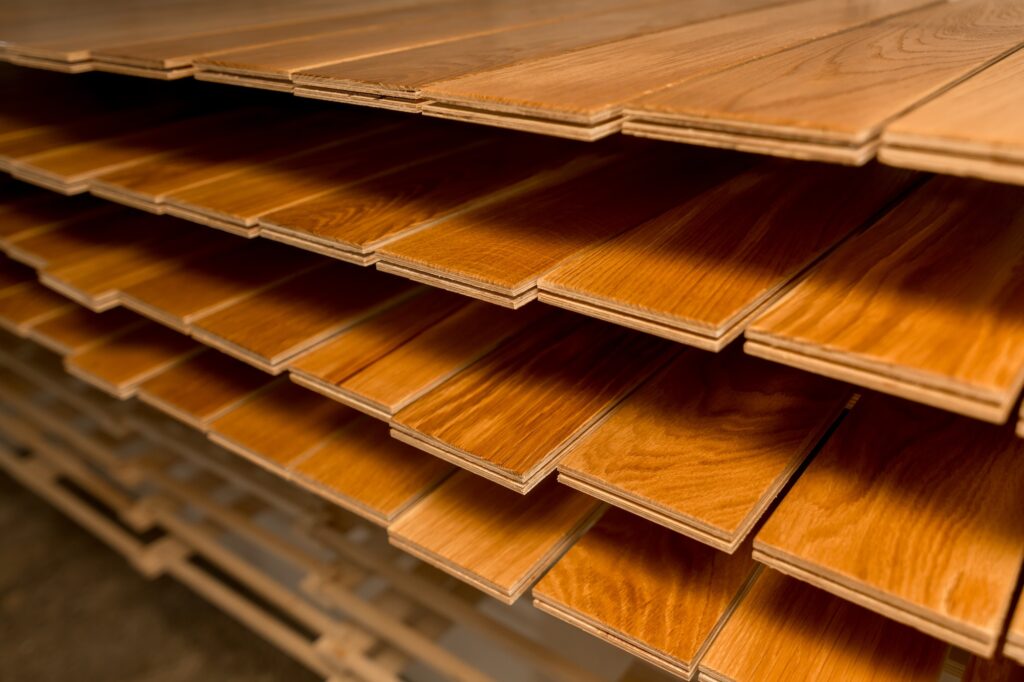 Drying wood flooring in the factory